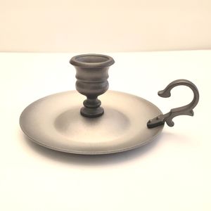 Vintage pewter chamber stick